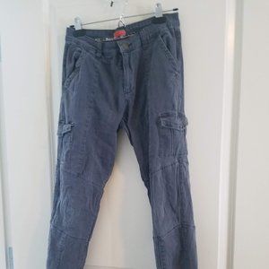 Grey Cargo Ankle-Length Pants